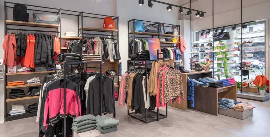 Arredamento per negozio articoli sportivi a cura di Spettacolo Design