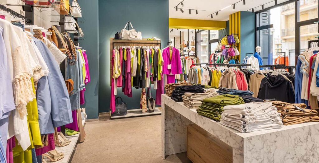 Dettaglio led su struttura autoportante per negozio abbigliamento donna. Progetto e realizzazione Spettacolo Design